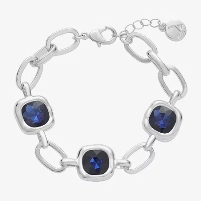 Liz Claiborne Womens Glass Square Strand Bracelets In Blue