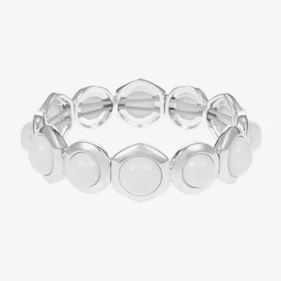 Liz Claiborne Hexagon Womens Stretch Bracelet In White
