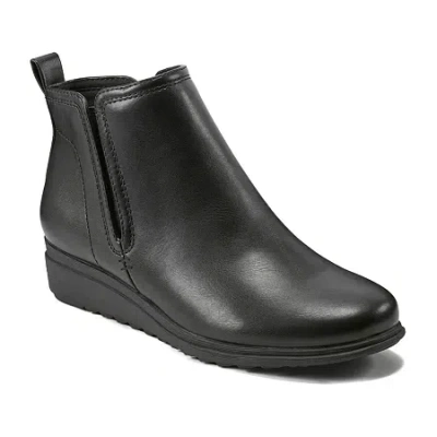 Easy Spirit Yuna 3 Womens Zipper Faux Leather Booties In Black