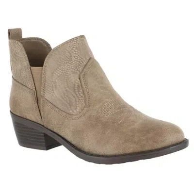 Easy Street Womens Legend Block Heel Booties In Brown