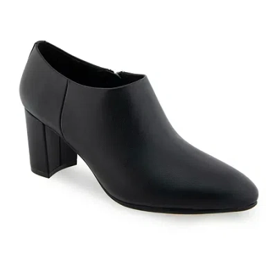Aerosoles Womens Bree Block Heel Booties In Black