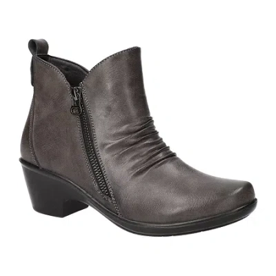 Easy Street Womens Jeanie Block Heel Booties In Brown