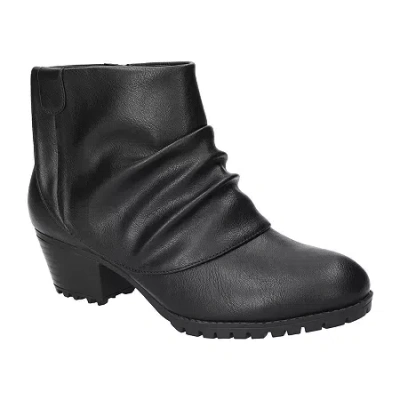 Easy Street Womens Block Heel Booties In Black