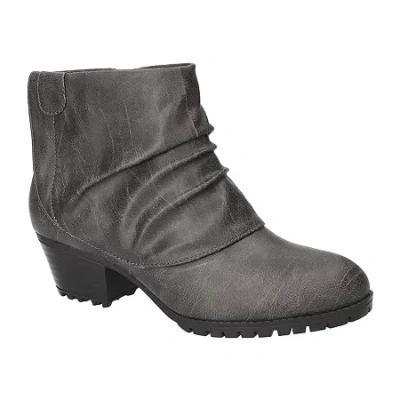 Easy Street Womens Block Heel Booties In Gray