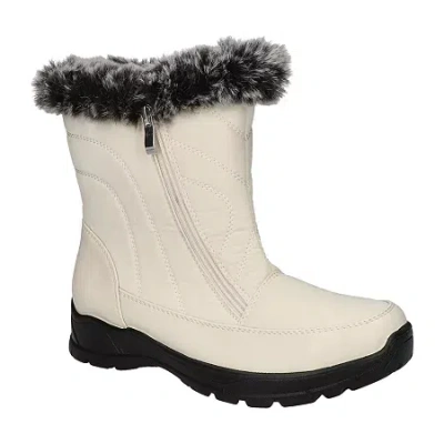 Easy Street Womens Flat Heel Snow Boots In White