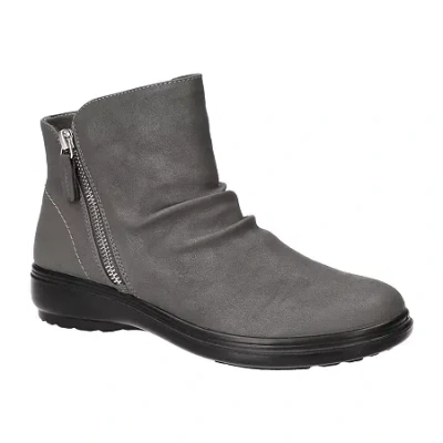 Easy Street Womens Lyra Flat Heel Booties In Gray