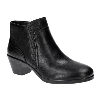 Easy Street Womens Langley Block Heel Booties In Black
