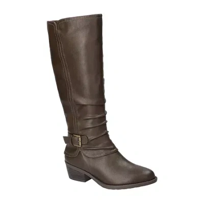 Easy Street Womens Tenille Flat Heel Riding Boots In Brown
