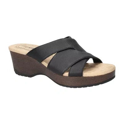 Easy Works By Easy Street Womens Ren Wedge Sandals In Black