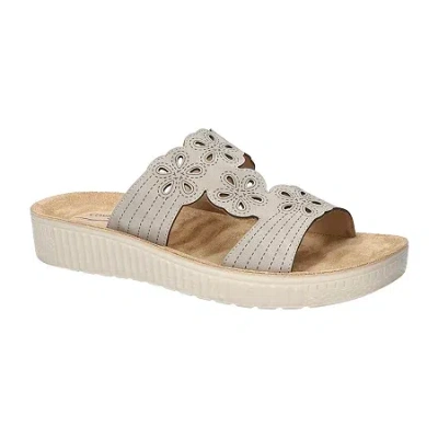 Easy Street Womens Taj Slide Sandals In Gray