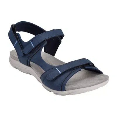 Easy Spirit Womens Lake Adjustable Strap Flat Sandals In Blue