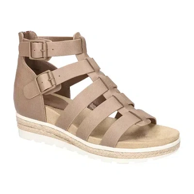 Easy Street Womens Simone Wedge Sandals In Nude