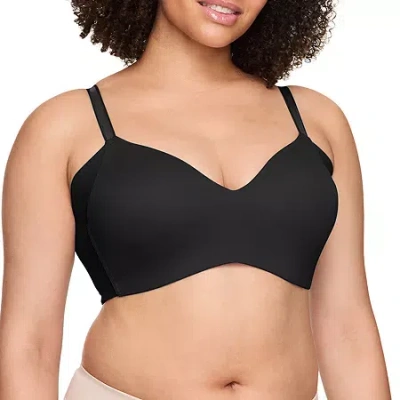 Warner's Seamless T-shirt Wireless Full Coverage Bra Rm3061a In Black