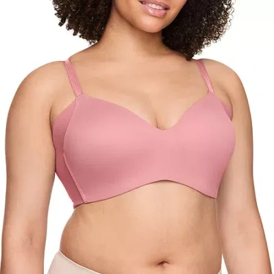 Warner's Seamless T-shirt Wireless Full Coverage Bra Rm3061a In Pink