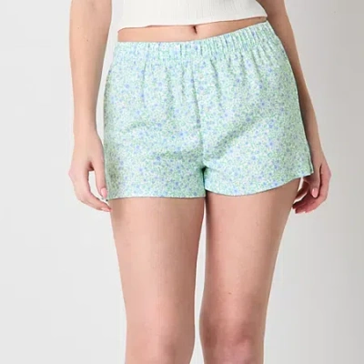 Arizona Body Womens Flannel Juniors Pajama Shorts In Multi