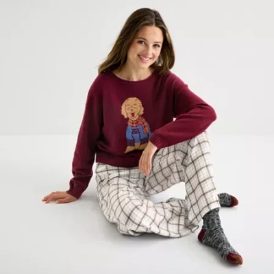 Arizona Body Womens Flannel Pajama Pants In Red