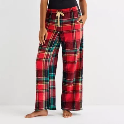 Arizona Body Womens Fleece Juniors Pajama Pants In Red