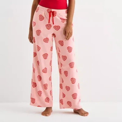 Arizona Body Womens Fleece Juniors Pajama Pants In Pink
