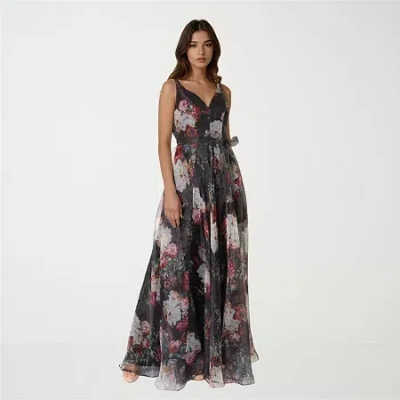 Rene By Rene Ruiz Collection Womens Sleeveless Evening Gown In Black