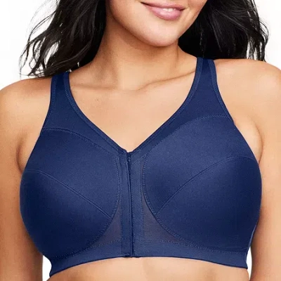 Glamorise Magic Lift Posture Back Support Unlined Wireless Full Coverage Bra 1265 In Blue
