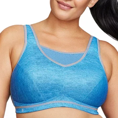 Glamorise Elite Performance Camisole Womens Medium Support Full Coverage Unlined Wireless Sports Bra 1067 In Blue