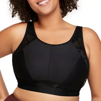 Glamorise No-sweat Mesh Sports Wirefree Bra-1068 In Black