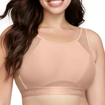 Glamorise No-sweat Mesh Sports Wirefree Bra-1068 In Neutral