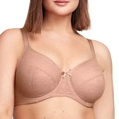 Glamorise Lace Comfort Wonderwire Underwire Bra-9855 In Sand
