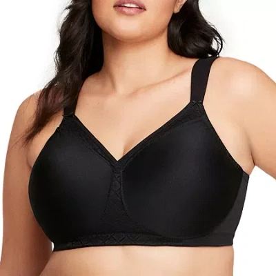 Glamorise Magiclift Seamless T-shirt Wirefree Bra-1080 In Black