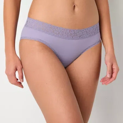Ambrielle Everyday Hipster With Lace Trim Panty In Purple