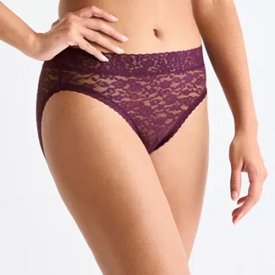 Ambrielle Everyday Lace High Cut Panty In Purple
