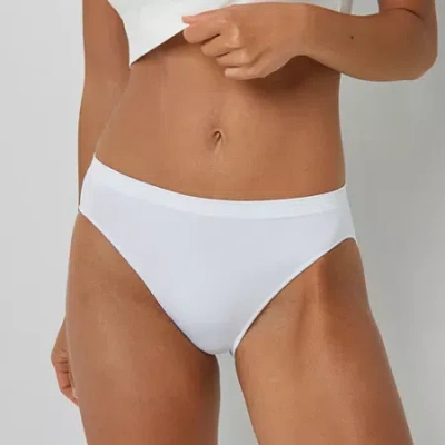 Ambrielle Womens Seamless High Cut Panty In White