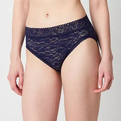 Ambrielle Everyday Lace High Cut Panty In Blue