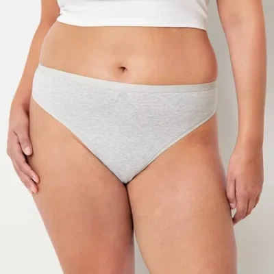 Ambrielle Organic Cotton Thong Panty 303247 In Gray
