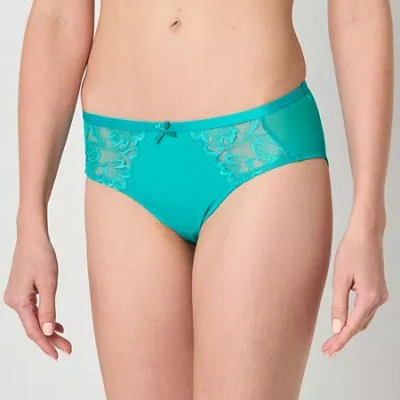 Ambrielle Tulip Lace Womens Hipster Panty 364240 In Green