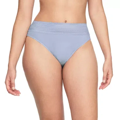 Warner's No Pinching No Problems Digfree Comfort Waist With Lace Microfiber Hi-cut 5109j In Blue