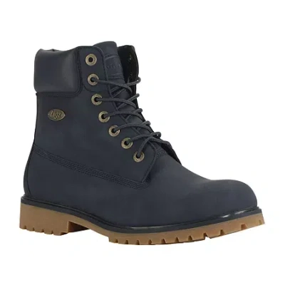 Lugz Mens Convoy Flat Heel Lace Up Boots In Blue