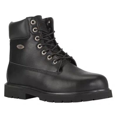Lugz Mens Drifter 6 Steel Toe Water Resistant Slip Resistant Flat Heel Work Boots In Black