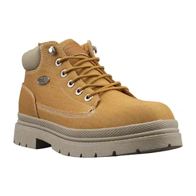 Lugz Mens Drifter Ripstop Flat Heel Lace Up Boots In Yellow