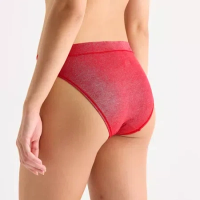 Arizona Body Cloud Kissed Shine High Cut Bikini Panty In Red