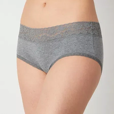 Arizona Body Cotton With Lace Boyshort Panty In Gray