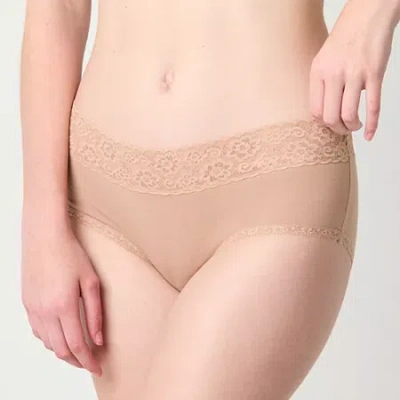 Arizona Body Cotton With Lace Boyshort Panty In Sand