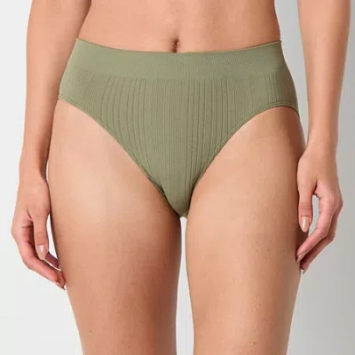 Arizona Body Seamless High Cut Bikini Panty In Green