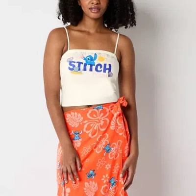 Hybrid Tees Womens Juniors Lilo & Stitch Tank Top In Sand