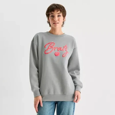 Freeze Bratz Embroidered Womens Juniors Crew Neck Long Sleeve Breathable Bratz Dolls Sweatshirt In Multi