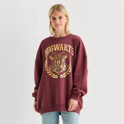 Mad Engine Womens Juniors Crew Neck Long Sleeve Harry Potter Sweatshirt In Red