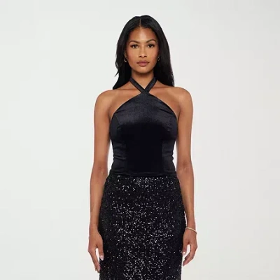 Premier Amour Womens Halter Neck Sleeveless Blouse In Black