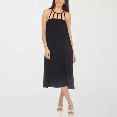 White Mark Womens Sleeveless Midi Swing Dresses In Black