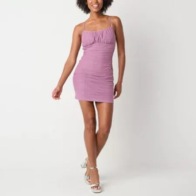 Emerald Sundae Womens Juniors Sleeveless Bodycon Dress In Purple