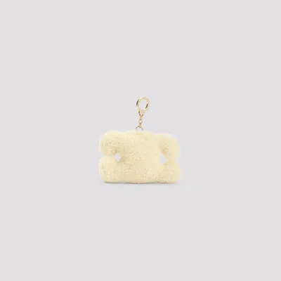 Celine Triomphe Pom Pom Key Ring Women In Yellow